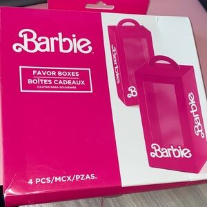 Barbie Hot Pink Favor Boxes with White Logo